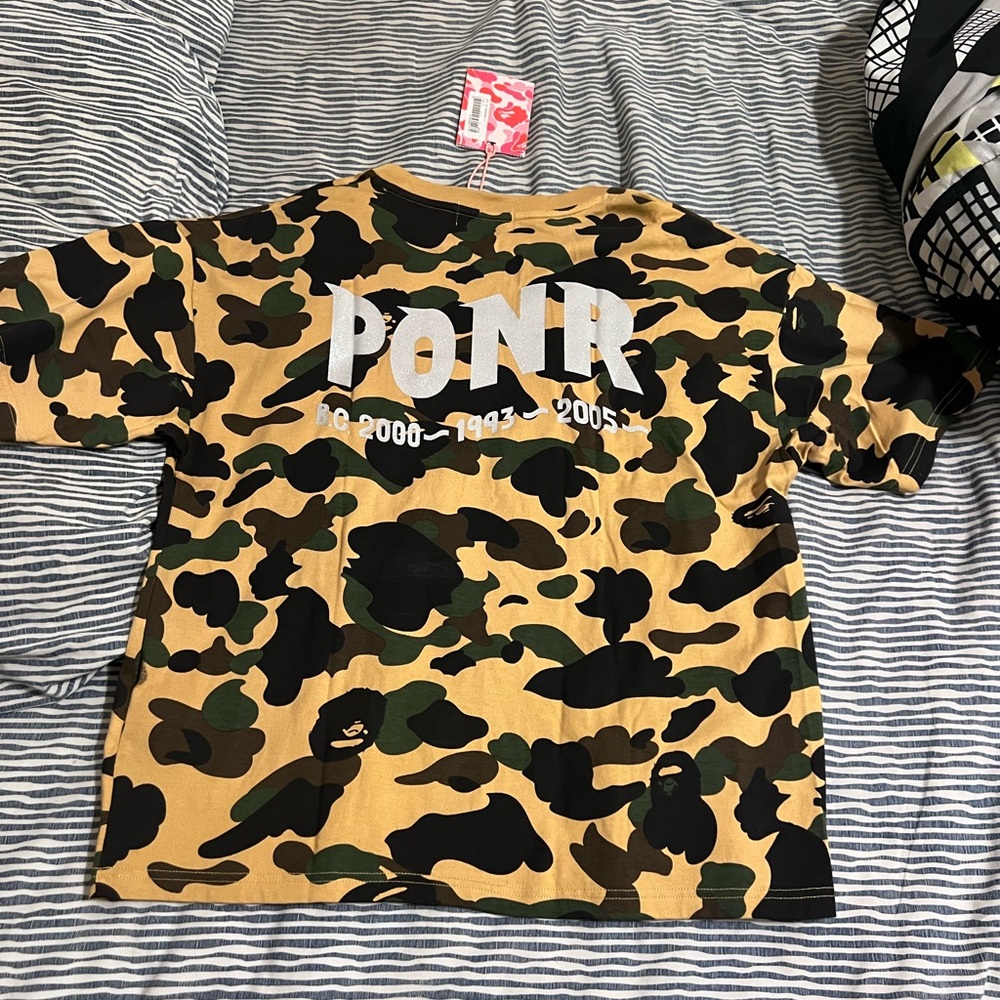 Bape Yellow Camo Ponr Shirt New!!